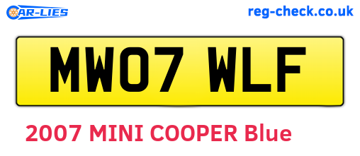 MW07WLF are the vehicle registration plates.