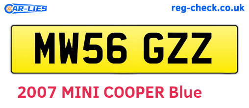 MW56GZZ are the vehicle registration plates.