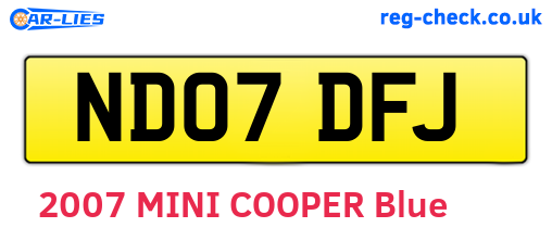 ND07DFJ are the vehicle registration plates.