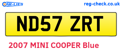 ND57ZRT are the vehicle registration plates.