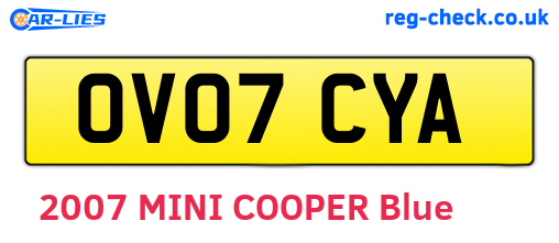 OV07CYA are the vehicle registration plates.