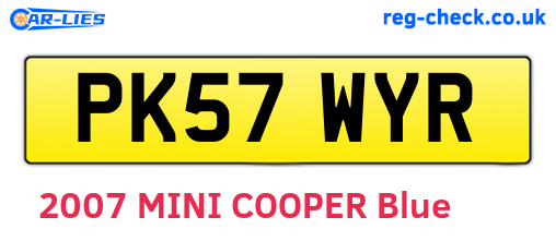 PK57WYR are the vehicle registration plates.