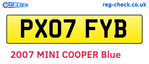 PX07FYB are the vehicle registration plates.