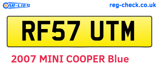 RF57UTM are the vehicle registration plates.