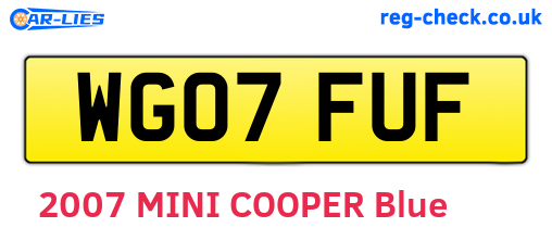 WG07FUF are the vehicle registration plates.