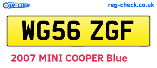 WG56ZGF are the vehicle registration plates.
