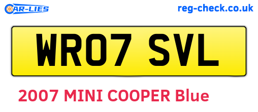 WR07SVL are the vehicle registration plates.
