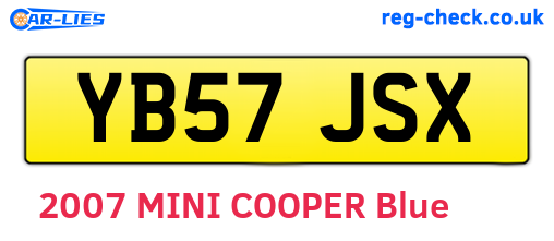 YB57JSX are the vehicle registration plates.