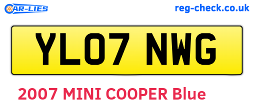 YL07NWG are the vehicle registration plates.