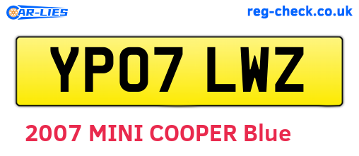 YP07LWZ are the vehicle registration plates.