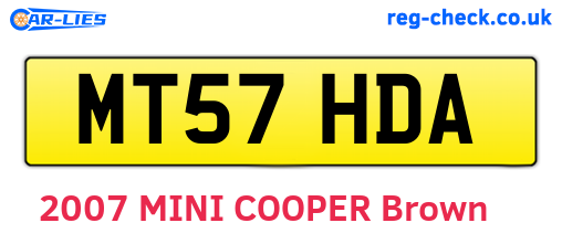 MT57HDA are the vehicle registration plates.