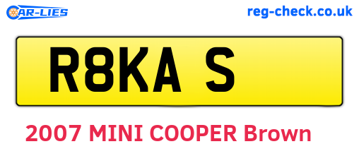 R8KAS are the vehicle registration plates.