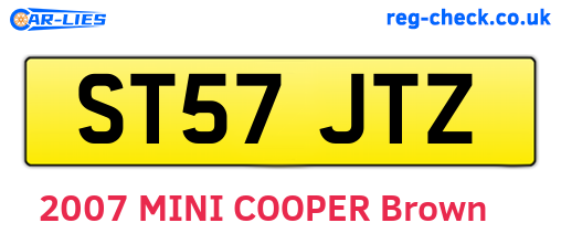 ST57JTZ are the vehicle registration plates.