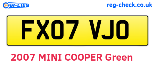 FX07VJO are the vehicle registration plates.