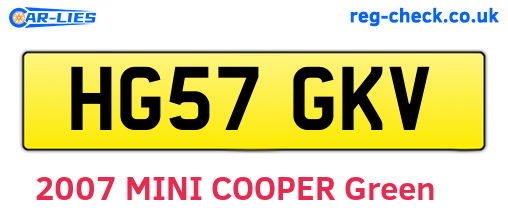 HG57GKV are the vehicle registration plates.