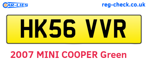 HK56VVR are the vehicle registration plates.