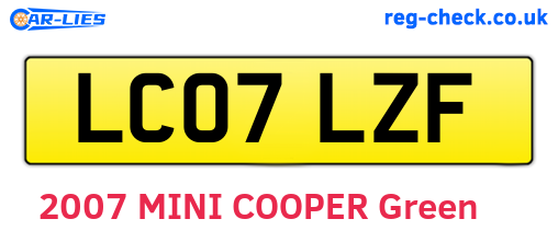 LC07LZF are the vehicle registration plates.