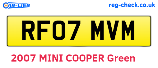 RF07MVM are the vehicle registration plates.