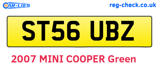 ST56UBZ are the vehicle registration plates.