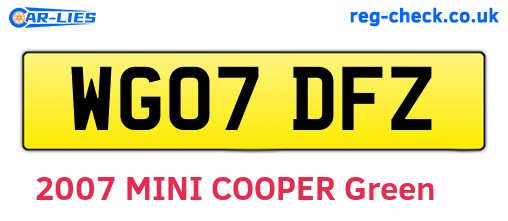 WG07DFZ are the vehicle registration plates.
