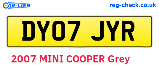 DY07JYR are the vehicle registration plates.