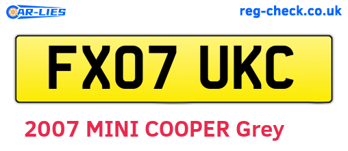 FX07UKC are the vehicle registration plates.