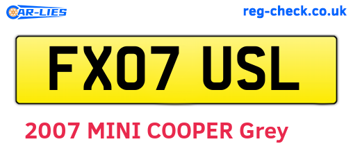 FX07USL are the vehicle registration plates.