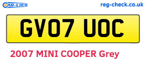 GV07UOC are the vehicle registration plates.