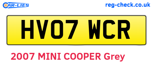 HV07WCR are the vehicle registration plates.