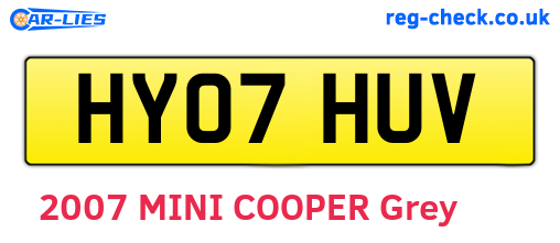 HY07HUV are the vehicle registration plates.