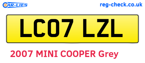 LC07LZL are the vehicle registration plates.