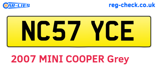 NC57YCE are the vehicle registration plates.