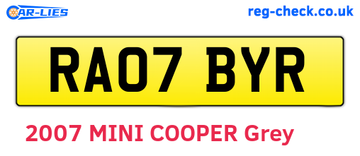 RA07BYR are the vehicle registration plates.