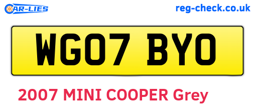WG07BYO are the vehicle registration plates.