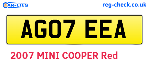 AG07EEA are the vehicle registration plates.
