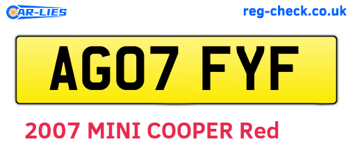AG07FYF are the vehicle registration plates.