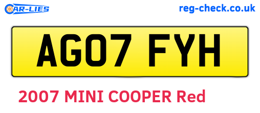 AG07FYH are the vehicle registration plates.