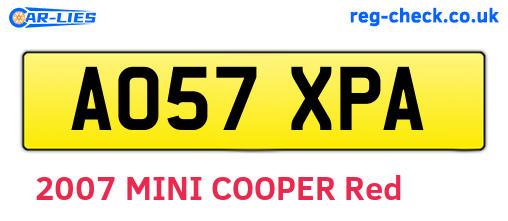 AO57XPA are the vehicle registration plates.