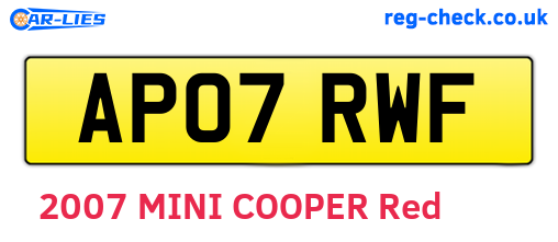 AP07RWF are the vehicle registration plates.