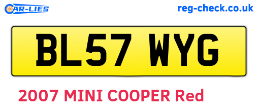 BL57WYG are the vehicle registration plates.