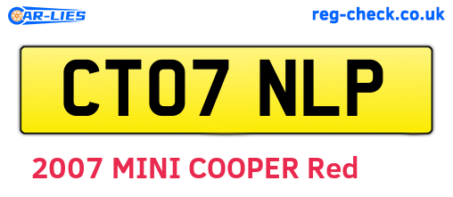 CT07NLP are the vehicle registration plates.