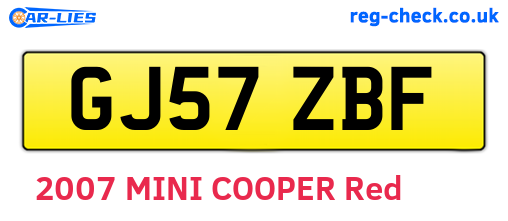 GJ57ZBF are the vehicle registration plates.