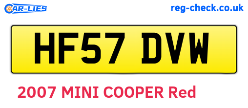 HF57DVW are the vehicle registration plates.
