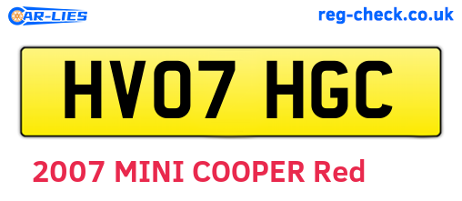 HV07HGC are the vehicle registration plates.