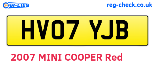 HV07YJB are the vehicle registration plates.