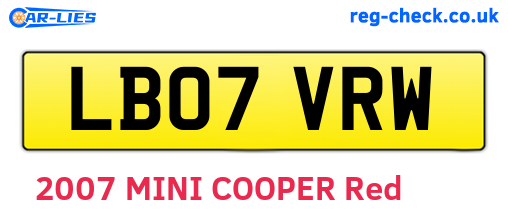 LB07VRW are the vehicle registration plates.