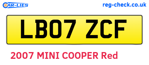 LB07ZCF are the vehicle registration plates.