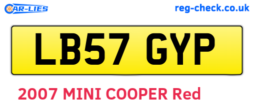 LB57GYP are the vehicle registration plates.