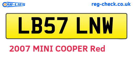 LB57LNW are the vehicle registration plates.