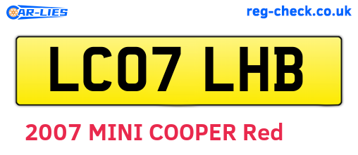 LC07LHB are the vehicle registration plates.